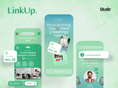 LinkUp - Online Meeting Application Design, Experience Design logo design