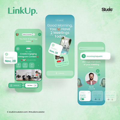 LinkUp - Online Meeting Application Design, Experience Design logo design