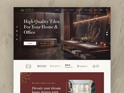 Marble & Tiles Landing Page landing page marble tiles uiux web design