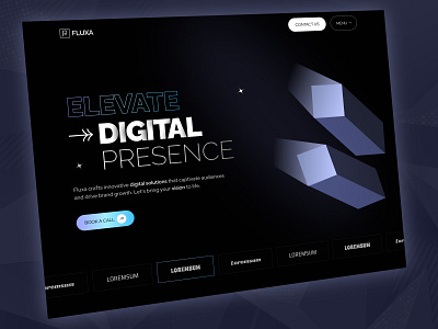 Fluxa - Digital Agency Website agency portfolio design digital agency fluxa framer marketing agency noocode responsive design ui web design web design agency webflow