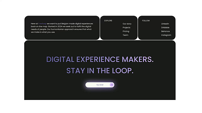 Full page footer animation dark theme design footer full page full page footer motion design social animation social link socials ui webdesign webdevelopment website website footer