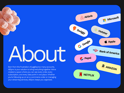 Allsync - A platform to keep tabs of all your subcriptions brand design branding card ui deck ecommerce graphic illustation insta story pitch deck product design social social ui style guide typography ui ui ux user experience ux web graphic web ui