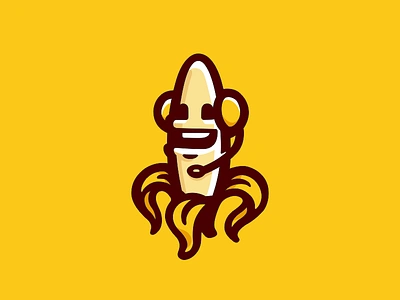 Banana singer logo banana brand branding cartoon food for sale illustration logo mark nagual design singer