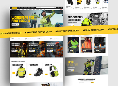 Work-wear & Safety Equipment Landing Page landing page safety equipment uiux web design work wear