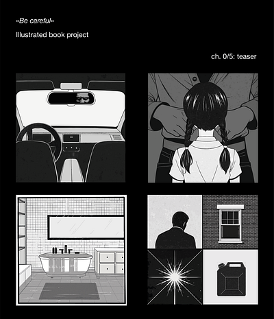 excerpt no. 0/5 2d art black and white book book illustrarion carton comics concept art dark art design digital digital painting illustration poster poster design scary art ui