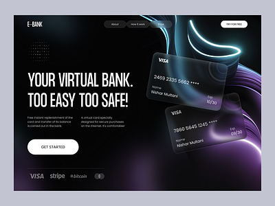 Fintech Website banking dark mode fintech modern ui ux web website