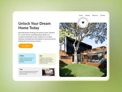 Real estate website landing page ui web design