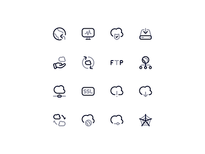 NeatIcons - Cloud, Hosting - Duoline Style backup cloud ftp hosting icon icon design icon pack iconography icons neaticons redirect ssl synch synchronization ui ui design uiux ux design