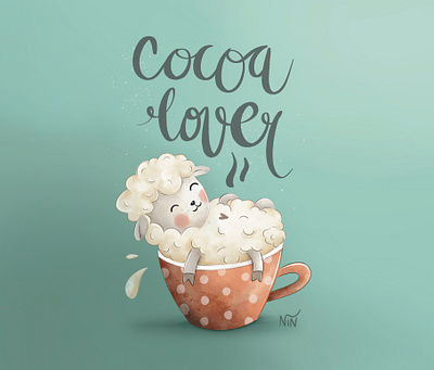 Cocoa Lover caligraphy children graphic design illustration typography