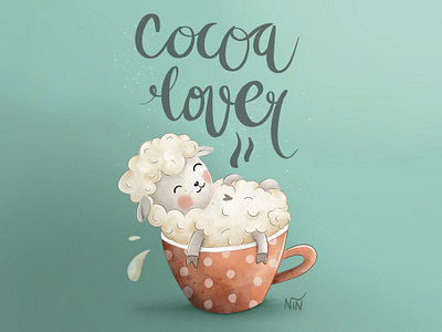 Cocoa Lover caligraphy children graphic design illustration typography