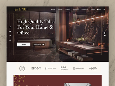 Marble & Tiles Landing Page landing page marble tiles uiux web design