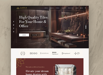 Marble & Tiles Landing Page landing page marble tiles uiux web design