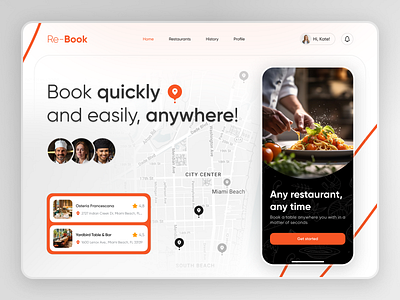 Service for booking a table in a restaurant | Mobile App booking table cafe food and drink food app foodie foodrestaurant graphic design interface logo map meal menu mobile app order ordering resarvation restaurant app start up ui design ux ui