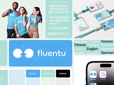 fluentu - branding of language learning branding e learning app language logo ui desugn ux design