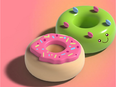 3D Donuts!! 3d animation branding graphic design logo motion graphics ui