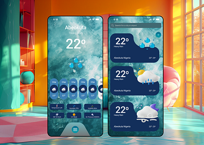 Weather Mobile Application 3d app branding design graphic design logo mobile app ui