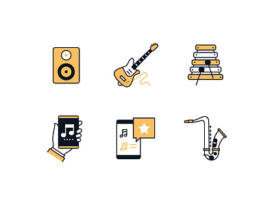 Music and sound - Line Icons audio band design icon instrument line linear mobile app music musical note play record song sound style