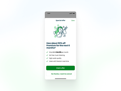 Special offer dailyui design illustration mob mobileapp musicapp productdesign ui uielements ux uxdesign