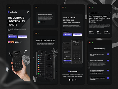 Omnimote | Homepage Mobile app branding clean control dark design homepage illustration interface mobile remote service smart suarasa tv ui universal utilities website