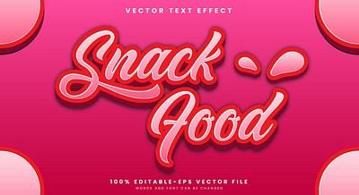 Snack Food 3d editable text style Template cute