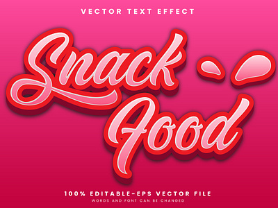 Snack Food 3d editable text style Template cute