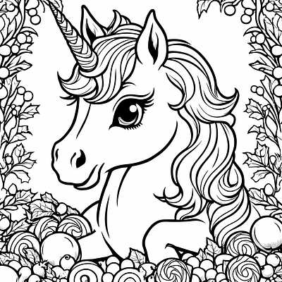 Candy unicorn and kids reading coloring sheets des design designs graphic design illustration ui ux vector