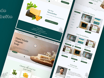 Handmade Organic Soap Store Website UI Design app design app ui design figma website design hair designer landing page design landing page ui mobile app design shopify store soap store website ui designer ui ux design ui ux designer website design website ui design