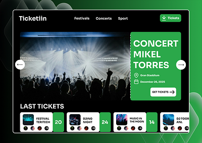 Ticketiin - Hero section for ticketing website branding design electronic music graphic design hero web tickets marketing techno music ticket web ticket website tickets tickets website web hero website website hero