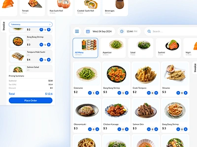 Point of Sales - Sushi Restaurant app app design cashier app cashier dashboard food food tech japanese mobile pos order management payment app point of sales pos pos dashboard pos design pos system restaurant sales app sushi tablet mockup uiux