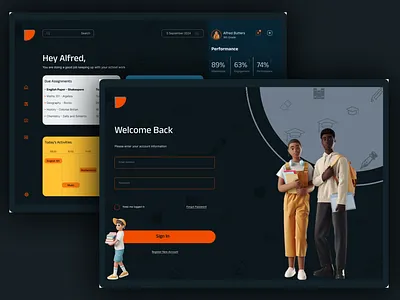 Digital School Diary branding design illustration ui ux