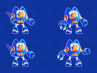 Mecha Cat Game animation Spine 2d cat character animation game animation game dev spine2d