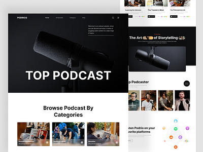 Podcast Landing Page Website branding design header hero homepage hossain mahmud mahi landing landing page landingpage podcast radio ui ux web web ui webdesign website website design websitedesign