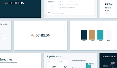 Echelon investor presentation branding colors deck fonts graphic design logo presentation