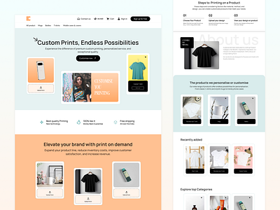 CUSTOMIZE PRINTS WEBSITE DESIGN branding design dribble figma graphic design printondemand product ui ux
