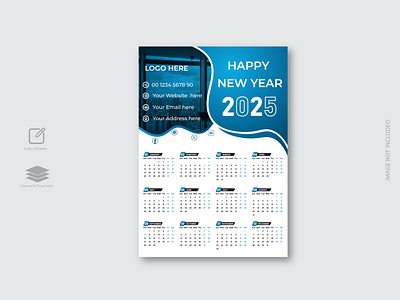 Creative 2025 Calendar Design 2025 advertısıng branding calendar design graphic design happy new year marketing wall