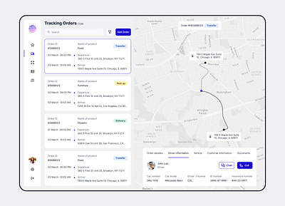 Logistic Web App dashboard design logistic map ui web app web platform