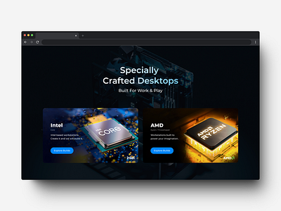 Custom PC website UI design. custom pc website uiux web design