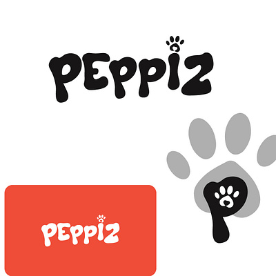 PEPPIZ pet logo cat food dog food food logo logo designer love paw modern logo p letter mark paw paw care pet food pet supplements