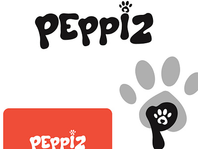 PEPPIZ pet logo cat food dog food food logo logo designer love paw modern logo p letter mark paw paw care pet food pet supplements