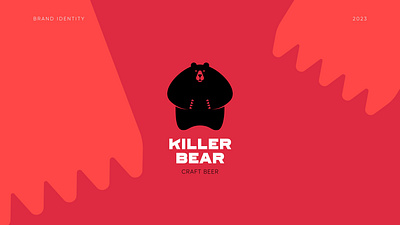 KILLER BEAR animal bear beer branding craft beer logotype packaging design vibrant