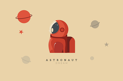 ASTRONAUT DREAMS art logo astronaut brand mark identity illustration logo design solar planet space