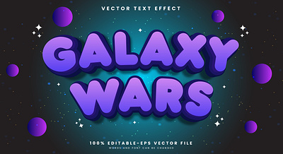 Galaxy Wars 3d editable text style Template future