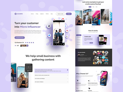 Influencer Website app design graphic design minimal ui ux