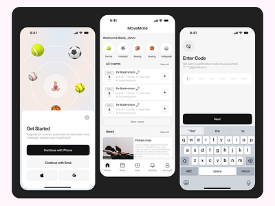 Fitness App Design app app design booking design fitness registration ui ux