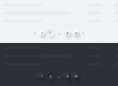 Pagination dark mode design figma light mode pagination product design saas saas design skeumorphism ui uiux uiux design user experience user interface ux uxui web app web app design web application web design