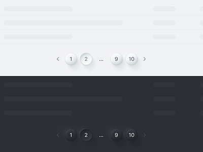 Pagination dark mode design figma light mode pagination product design saas saas design skeumorphism ui uiux uiux design user experience user interface ux uxui web app web app design web application web design