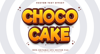 Choco Cake 3d editable text style Template cookie time