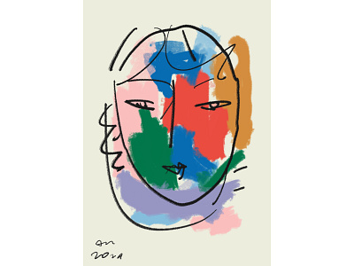 Autumn Face V art autumn branding brush brutal clean colorful design face illustration minimal minimalism modern painting pastel portrait quick sketch sketch