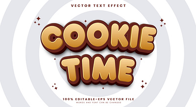 Cookie Time 3d editable text style Template cookie time