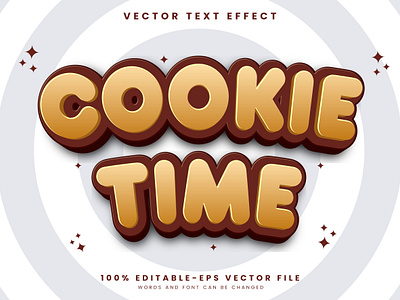 Cookie Time 3d editable text style Template cookie time